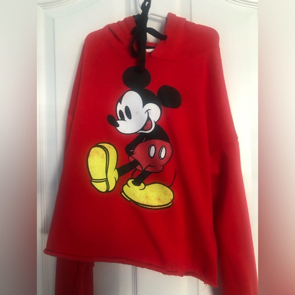 Mickey Mouse Cropped Fleece Hoodie - Picture 1 of 4